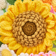 YSHomy Crochet Big Sunflower Rose Tulip Daisy Bouquet