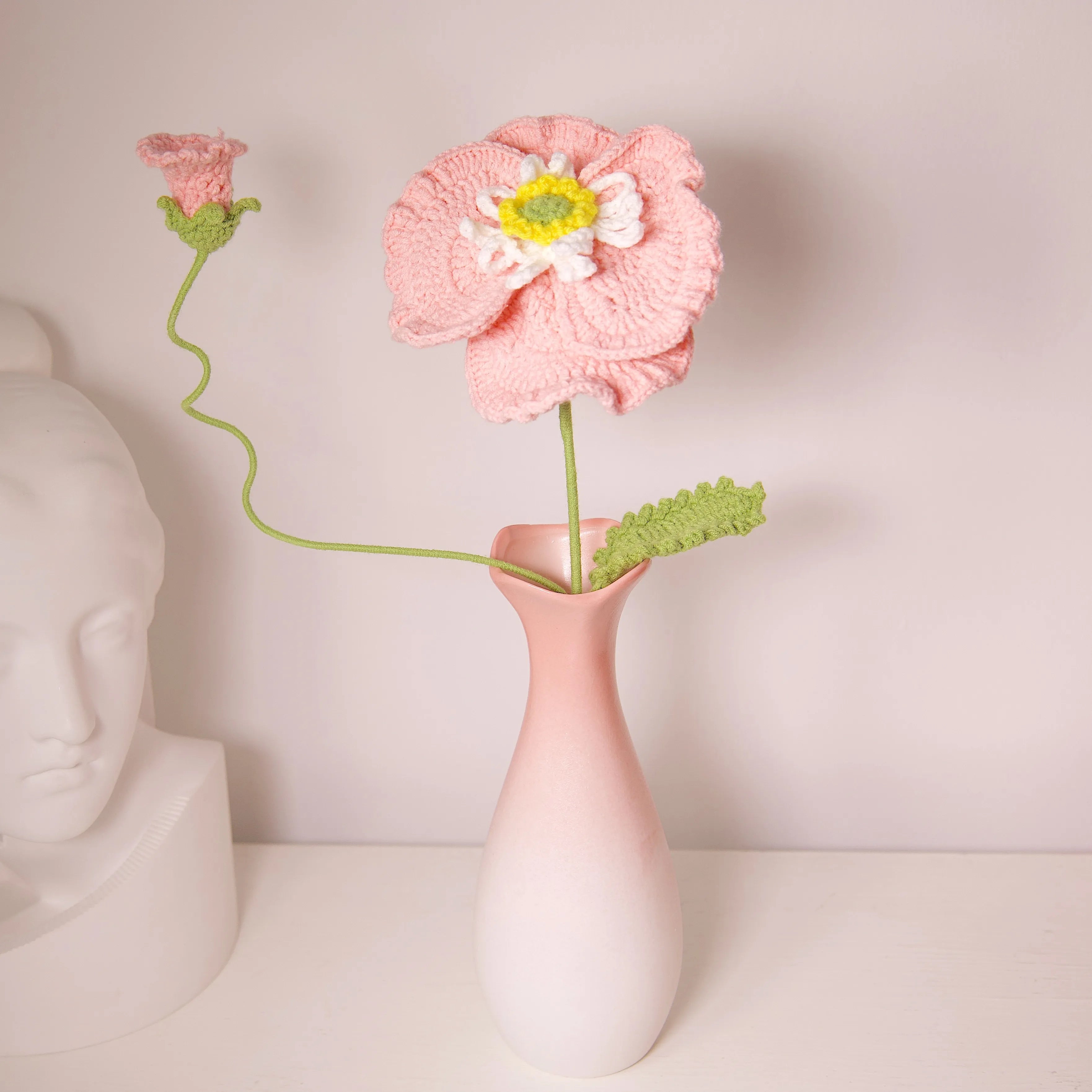 YSHomy Crochet Flowers of Poppy (No Vase)
