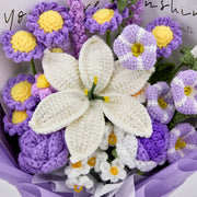 YSHomy Gehäkelter Lilien-Prunkwinden-Aster-Rosen-Strauß