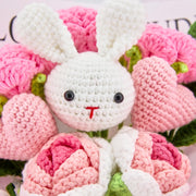 YSHomy Ramo de Flores de Ganchillo con Conejo y Rosas