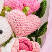 YSHomy Ramo de Flores de Ganchillo con Conejo y Rosas