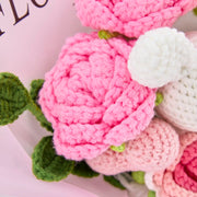 YSHomy Ramo de Flores de Ganchillo con Conejo y Rosas
