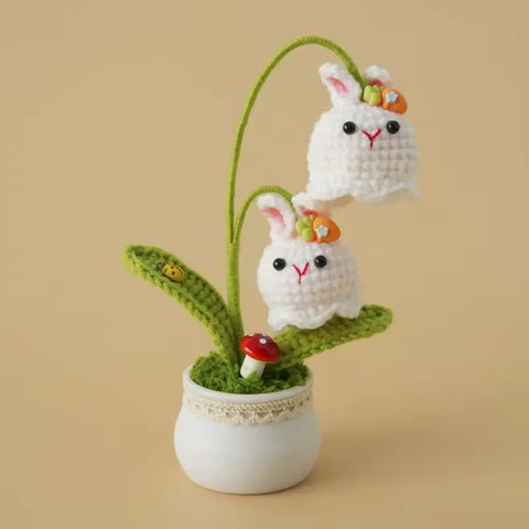 YSHomy Crochet Cute Bunny Branch Flower Pot