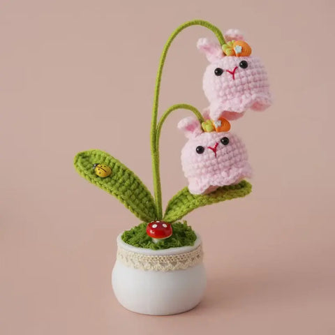 YSHomy Crochet Cute Bunny Branch Flower Pot