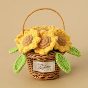 YSHomyのかわいい小さいかぎ針編みの花のバスケット シリーズ