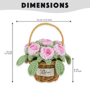 YSHomyのかわいい小さいかぎ針編みの花のバスケット シリーズ