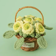 YSHomyのかわいい小さいかぎ針編みの花のバスケット シリーズ
