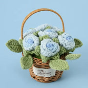 YSHomyのかわいい小さいかぎ針編みの花のバスケット シリーズ
