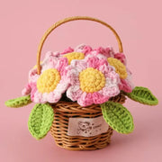 YSHomyのかわいい小さいかぎ針編みの花のバスケット シリーズ