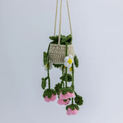 YSHomy Crochet Car Hanging with Rose & Daisy Flowers
