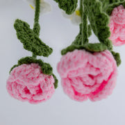 YSHomy Crochet Car Hanging with Rose & Daisy Flowers