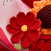 YSHomy Ramo de ganchillo rojo de rosa y girasol
