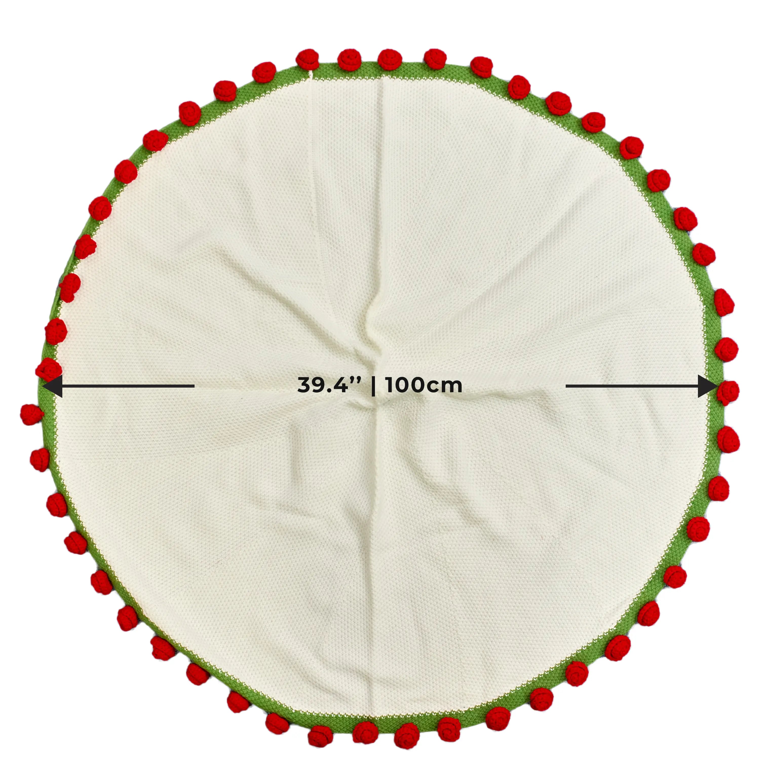 YSHomy Cashmere Crochet Flower Bouquet Blanket-Red Roses