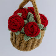YSHomy Crochet Rose Basket Car Hanging