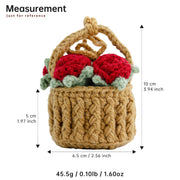YSHomy Crochet Rose Basket Car Hanging