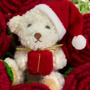 YSHomy Crochet Christmas Red Rose Bear Bouquet