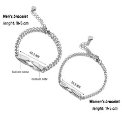 YSHomy Möbius Infinity Couple Bracelets with Personalized Text