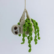 YSHomy Crochet Sloth Bear Flower Basket Car Hanging