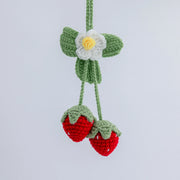 YSHomy Crochet Strawberry & Flower Car Hanging