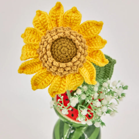 YSHomy Mini Crochet Sunflower Set