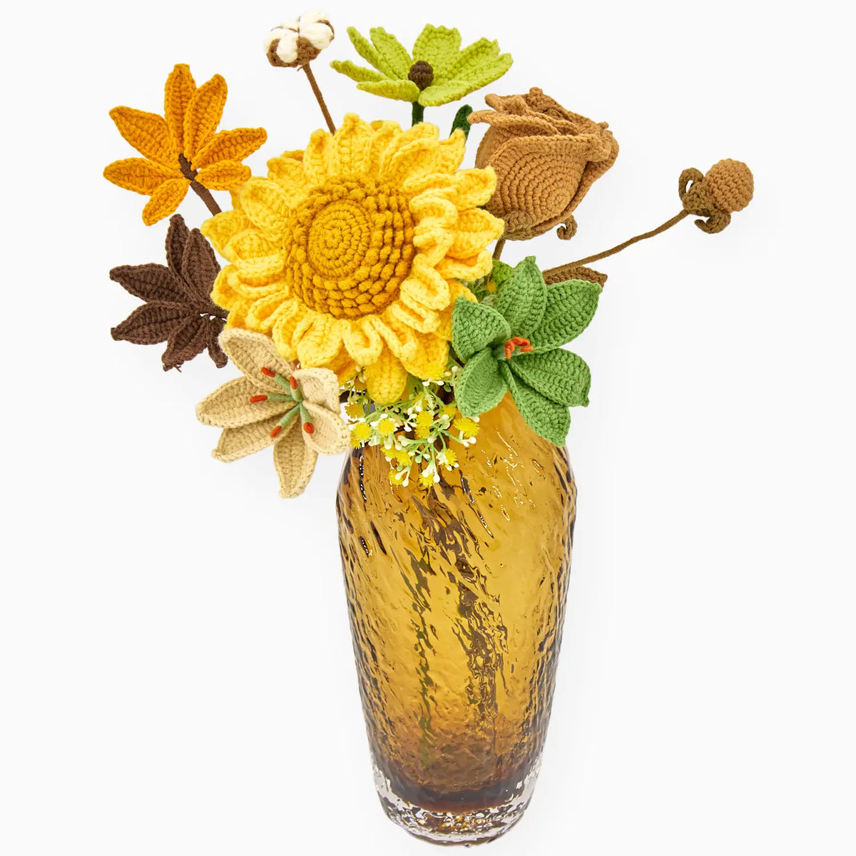 YSHomy Crochet Sunflower & Lily & Maple Leaf Set (No Vase)