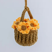 YSHomy Crochet Sunflower Basket Car Hanging