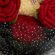 YSHomy Bouquet natalizio all’uncinetto con Babbo Natale e rosa grande