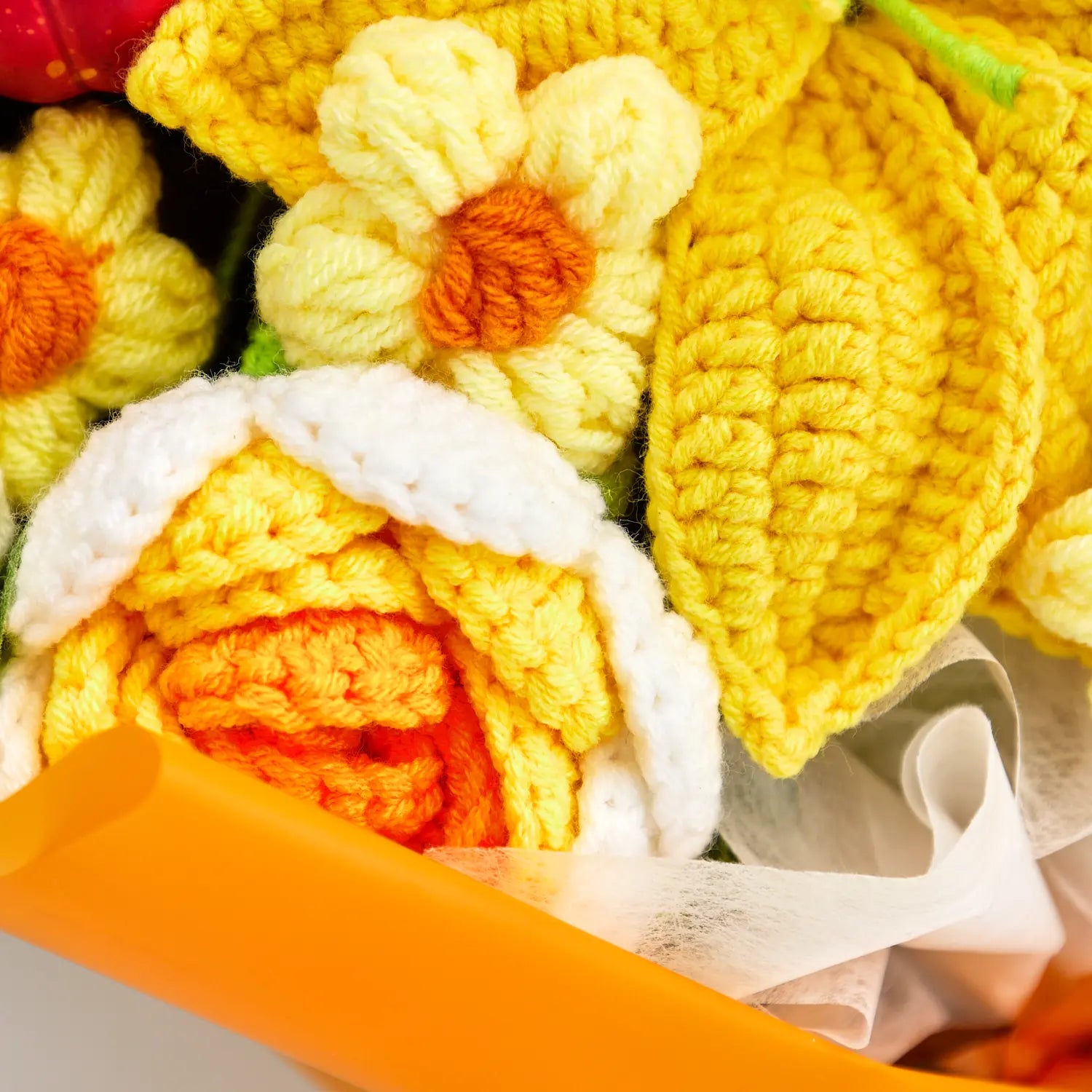 YSHomy Crochet Yellow & Brown Lily Pumpkin Bouquet