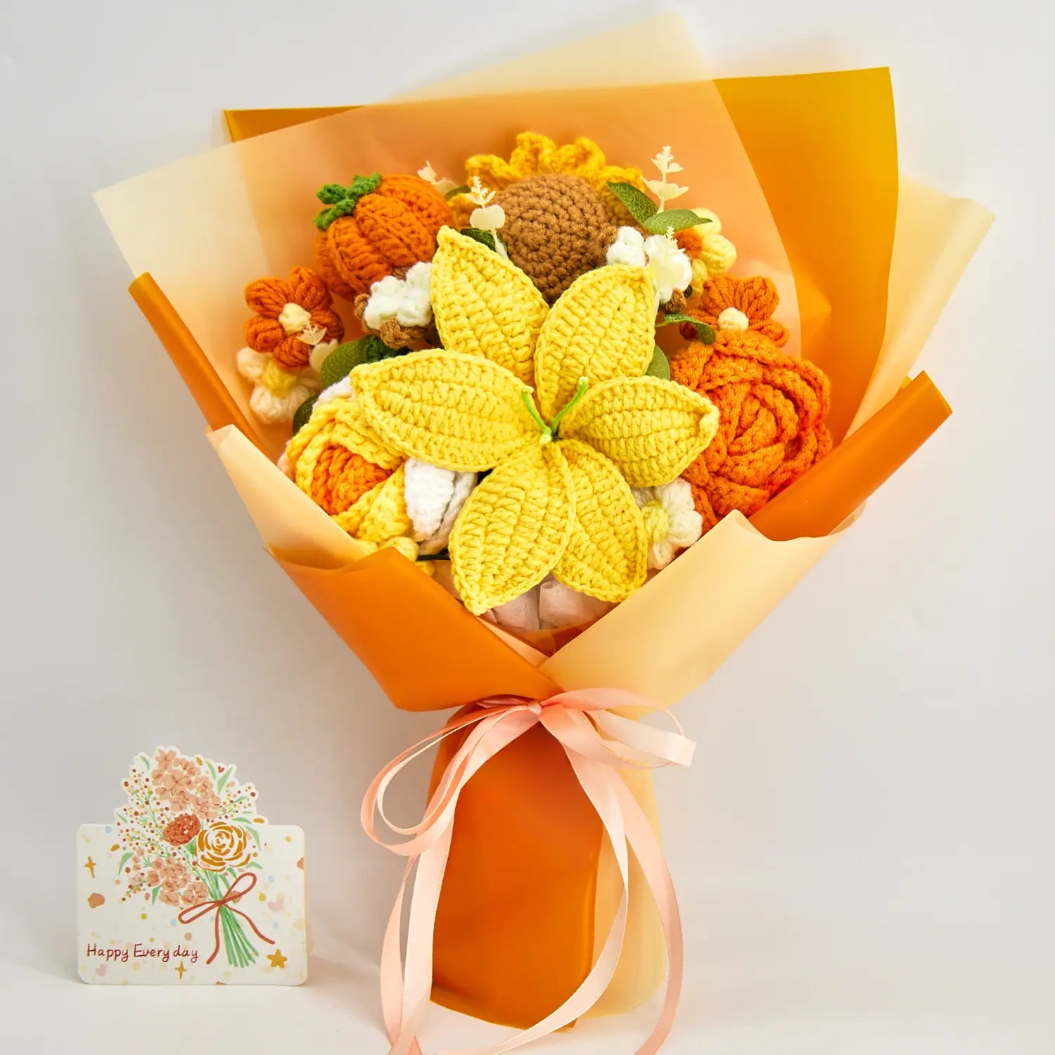 YSHomy Bouquet all'uncinetto con giglio e lavanda