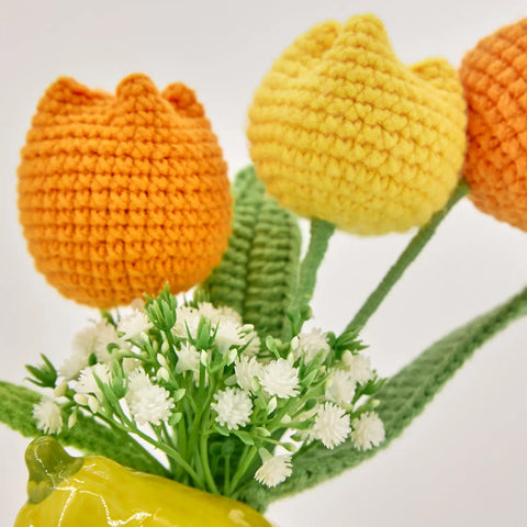YSHomy Mini Crochet Tulip Flowers Set