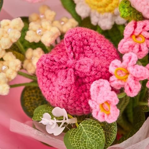 YSHomy Crochet Rose Tulip Daisy Bouquet