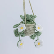 YSHomy Hollowed-Out Crochet Car Hanging-Dark Green
