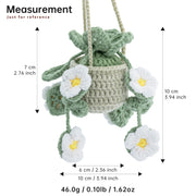 YSHomy Hollowed-Out Crochet Car Hanging-Dark Green