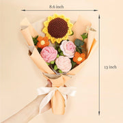 YSHomy Crochet Sunflower Rose Daisy Bouquet