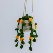 YSHomy Crochet Car Hanging with Yellow Flowers
