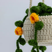 YSHomy Crochet Car Hanging with Yellow Flowers