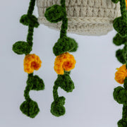 YSHomy Crochet Car Hanging with Yellow Flowers